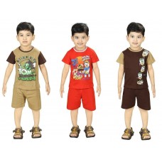 T-shirt with Shorts Combo Set of 3 for Boys